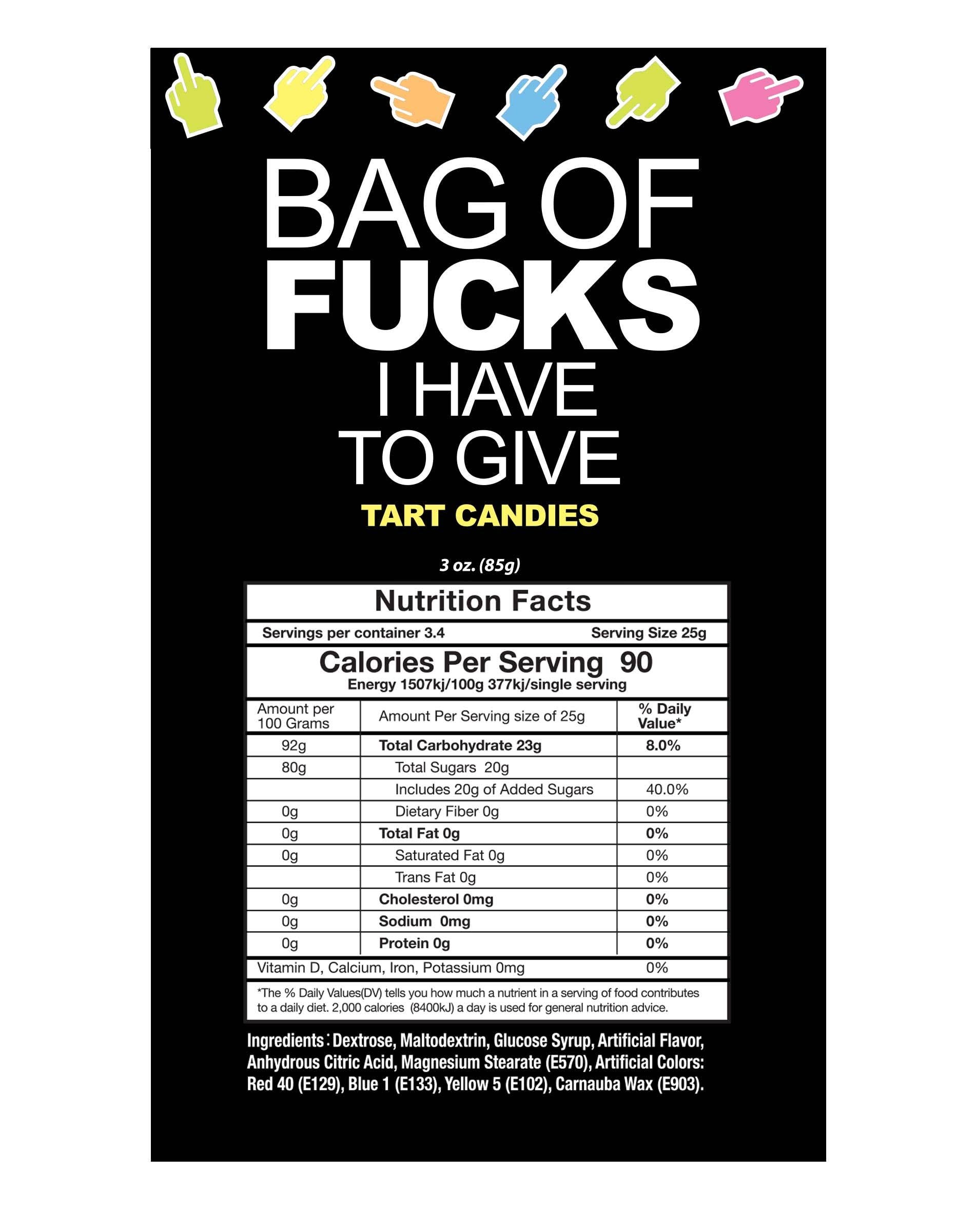 Little Genie Productions - Wholesale Hard Candy - Bag of Fucks I Have to Give -3oz Bag4