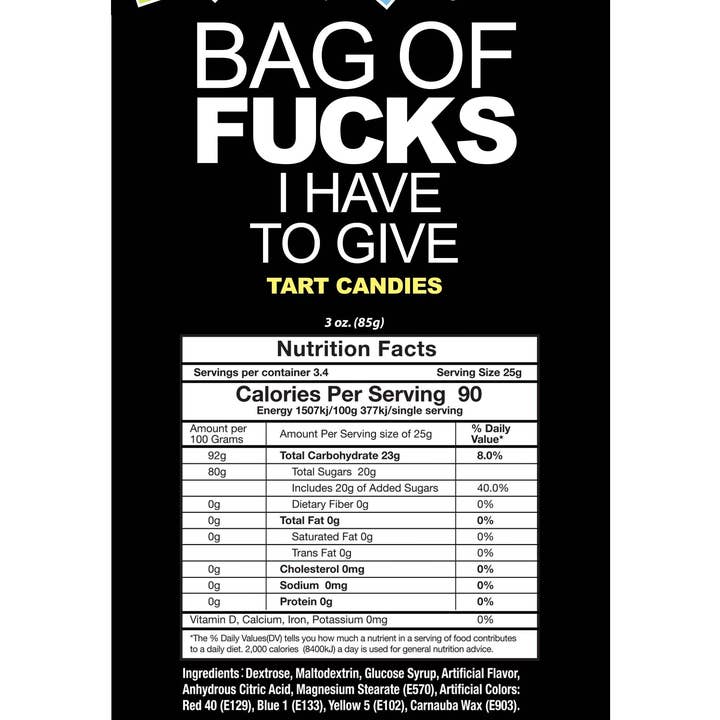 Little Genie Productions - Wholesale Hard Candy - Bag of Fucks I Have to Give -3oz Bag4