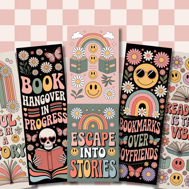 Groovy Retro Buchige Lesezeichen für den Großhandel von Auburn Row Design