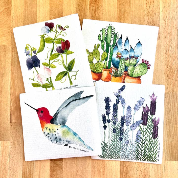 Schwedische Geschirrtücher, Garden Collection, Sukkulenten für den Großhandel von Chavah's Garden – Chavah's Garden