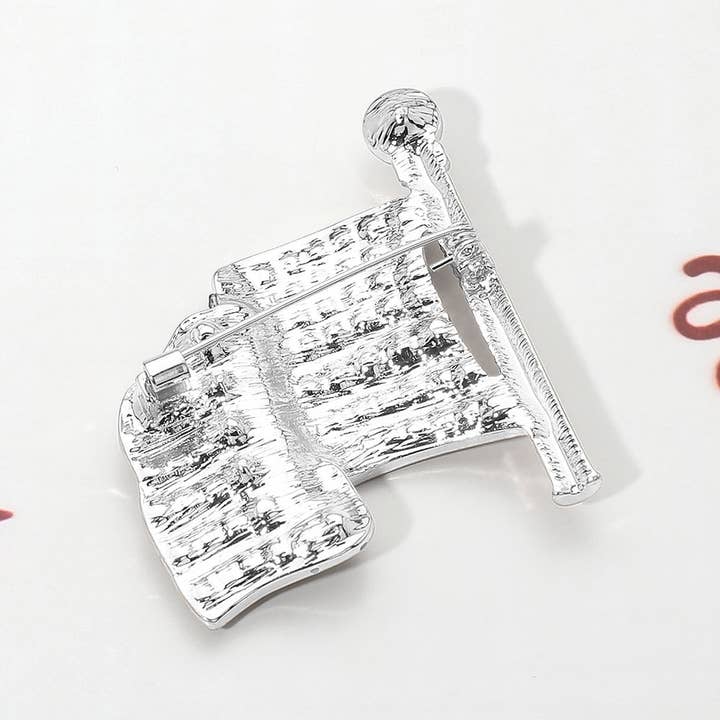 Sensibling Corp. - Wholesale Brooch - Stone Paved American USA Flag Pin Brooch5