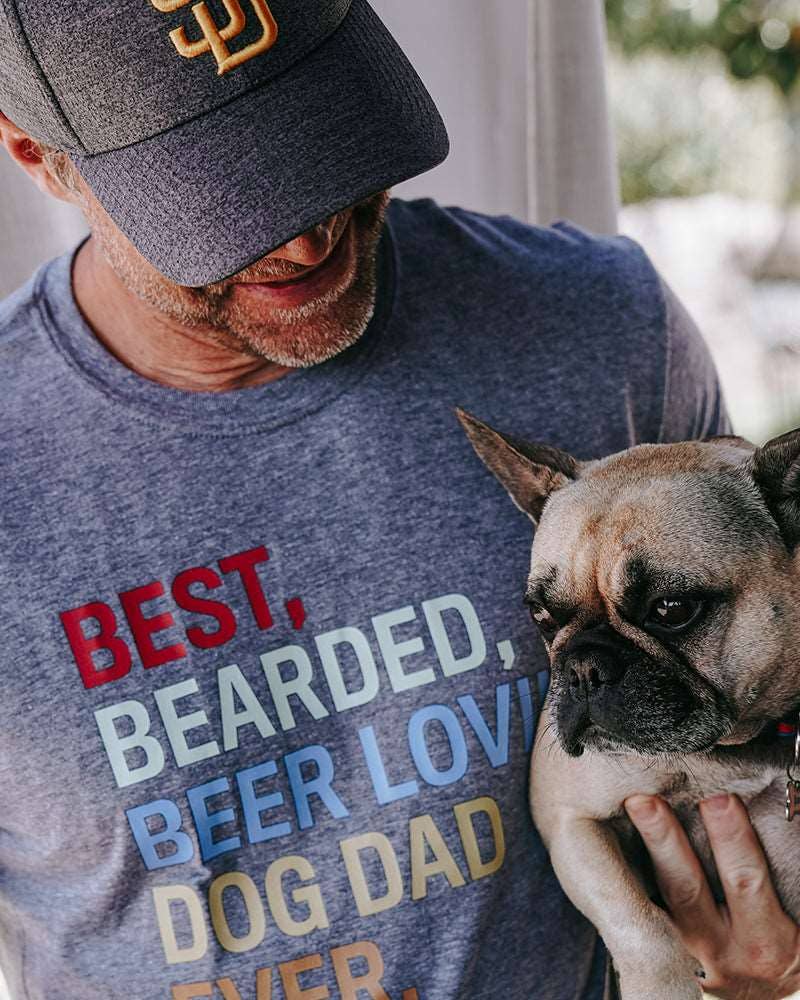 PAWZ - Wholesale Screen Printed T-Shirt - Men's - Bearded Dog Dad Tee1