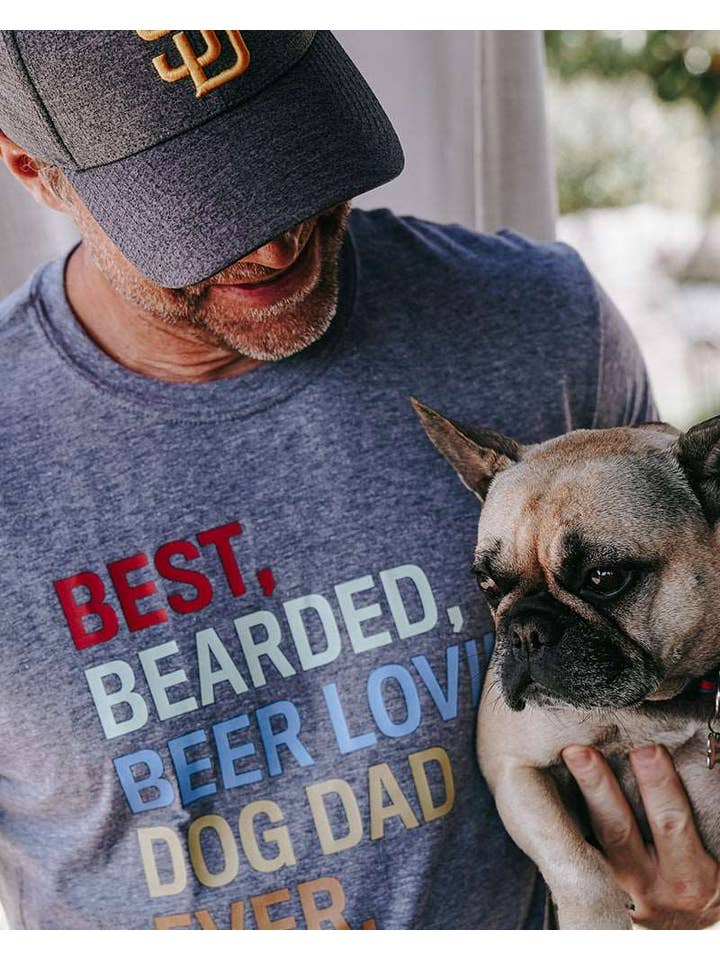 PAWZ - Wholesale Screen Printed T-Shirt - Men's - Bearded Dog Dad Tee1