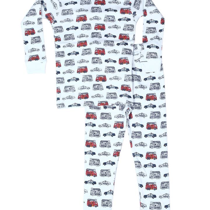 P1435-WHITE Local Heroes Pajamas for wholesale by 🤍Baby Steps and Mish Kids