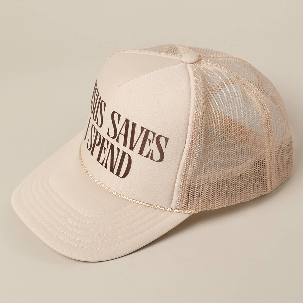 Fashion City - Vente Casquette de camionneur – unisexe - Casquette Trucker à Maille Arrière "JESUS SAUVE JE DÉPENSE"24