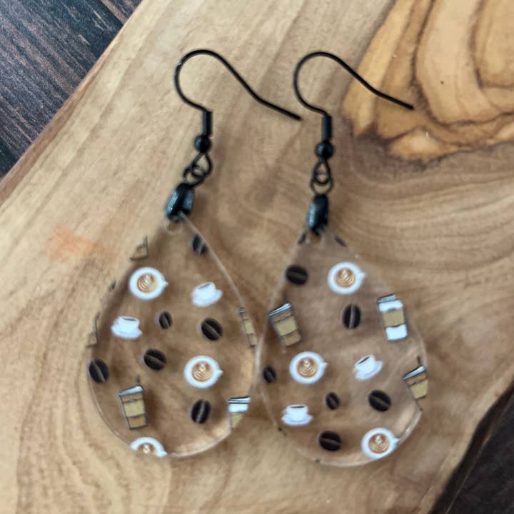Chamness' Crafty Corner - Wholesale Dangle Earrings - Coffee Cups and Bean Earrings1