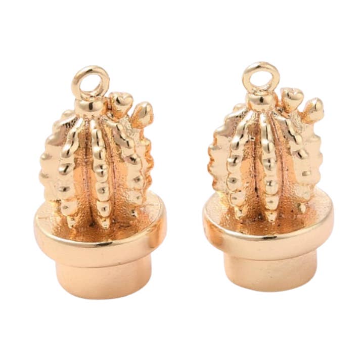 The Charm Bar Company - Wholesale Individual Charm/Pendant - * Gold Small Cactus Charm0