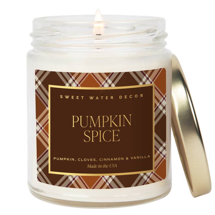 Sweet Water Decor - Wholesale Jar/Filled Candle - Pumpkin Spice 9 oz Soy Candle - Fall Decor8