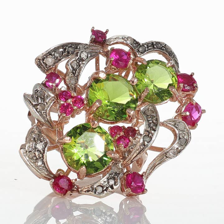 Anel Reprodução Antigo em prata 925 e Ouro 9 Kt por atacado de Gold Antique