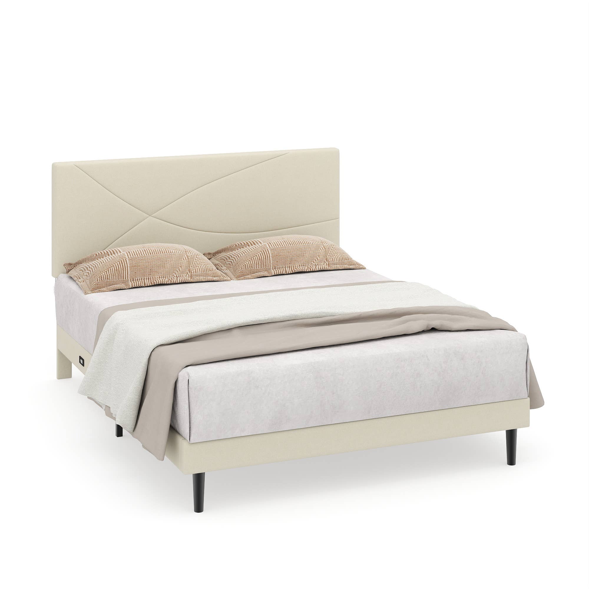 39F Inc. - Wholesale Bed - Queen Size Bed Frame with USB port & LED Headboard–Grey1