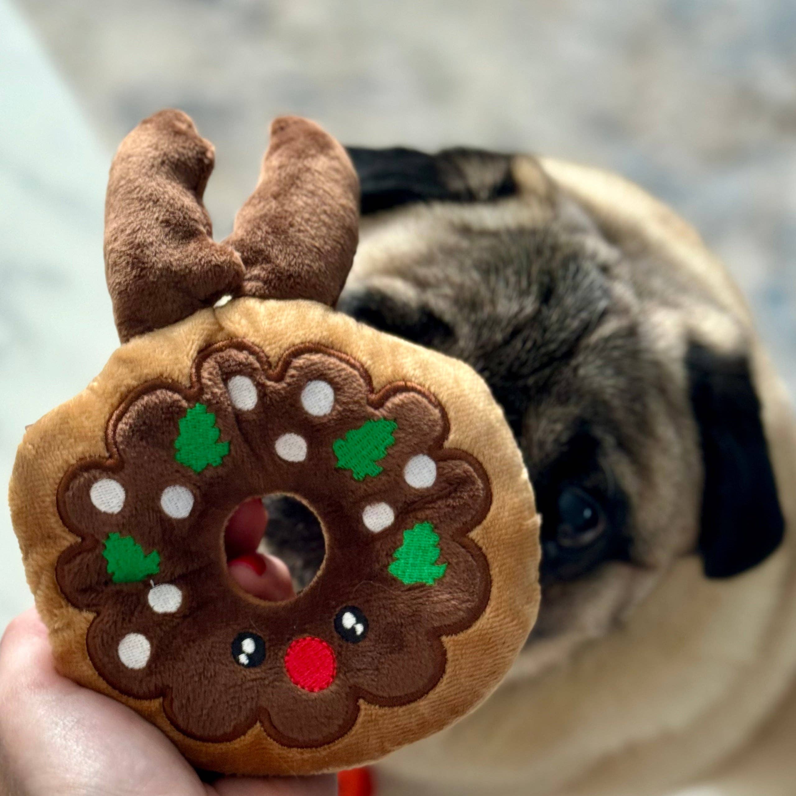 Lil Zoomi - Vente Peluche – chien - Jouet chien peluche donut de Noël3