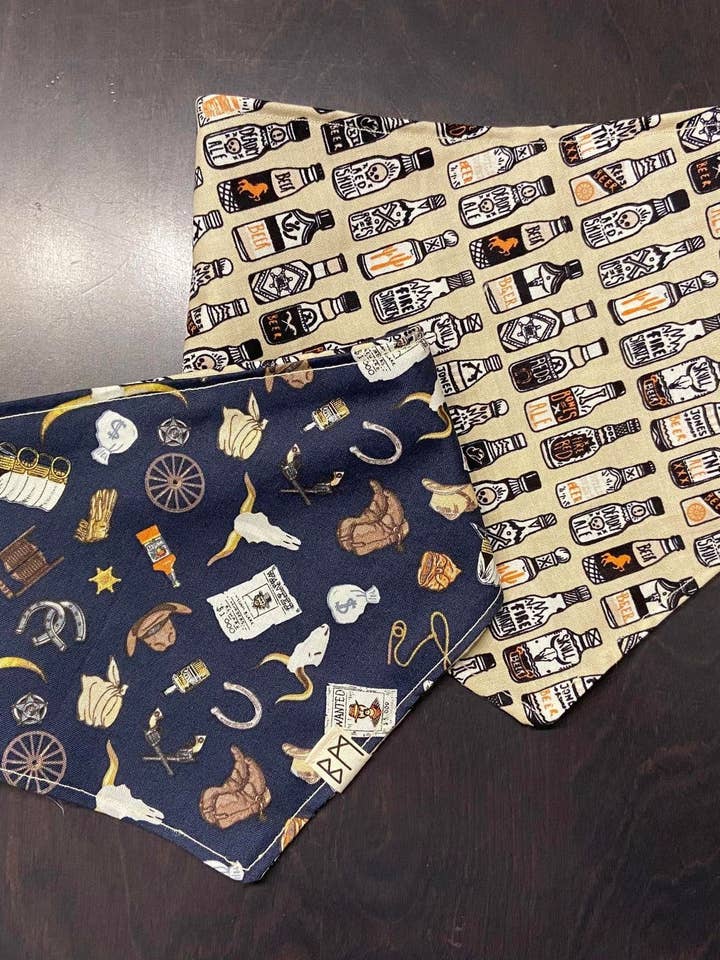 Cowboy Vändbar Pet Bandana för wholesale av Bleu Malice