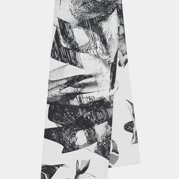 DANCING SHADOWS COTTON SILK SCARF for wholesale by YEN TING CHO