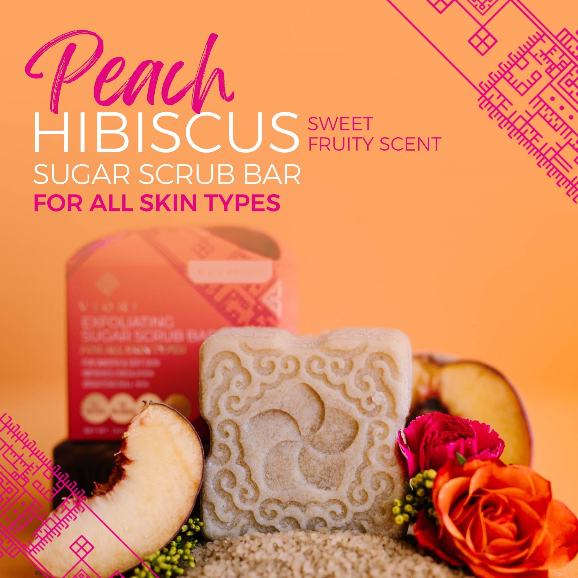 Viori Beauty - Wholesale Body Scrub/Exfoliant - Limited Edition | Sugar Scrub Bar | Peach Hibiscus1