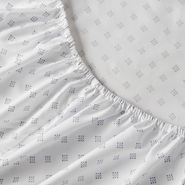 Olliix - Vente Parure de lit - Ensemble de couette inspiré du denim chambray, bleu marine6