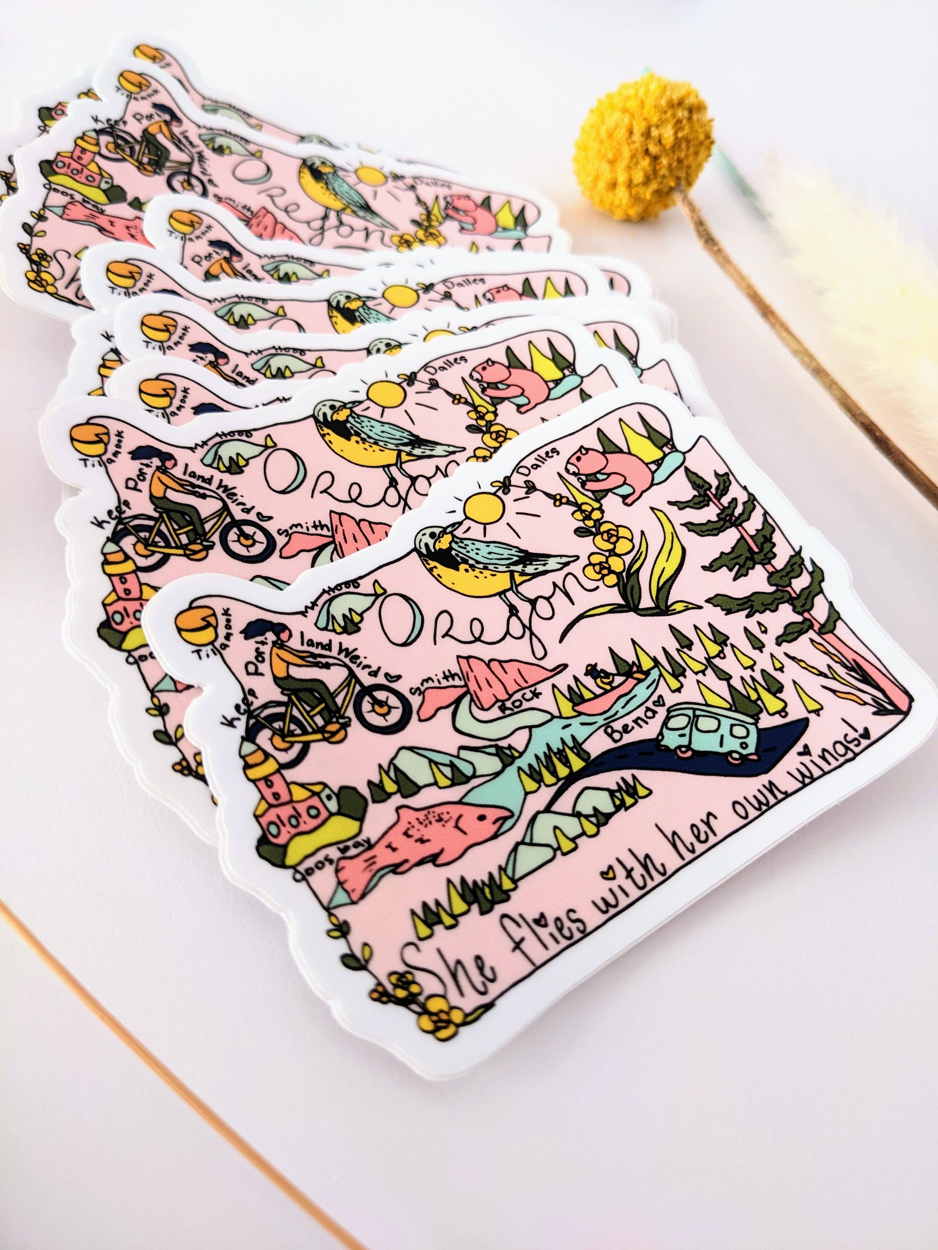 Mary Felker Art and Design - Wholesale Sticker - Oregon State Sticker, Oregon Decal, Oregon Souvenir3
