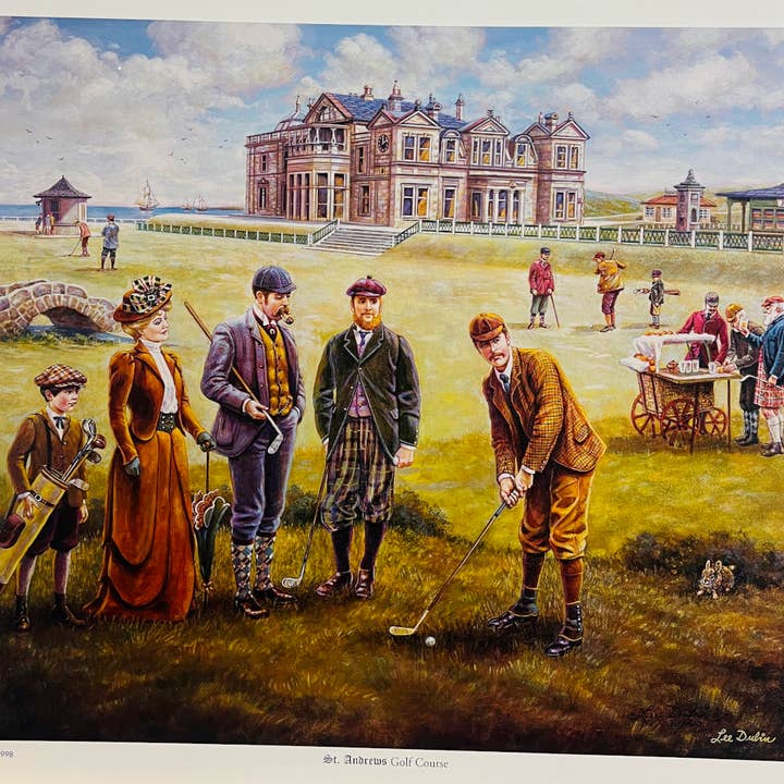 Lee Dubin St. Andrews Golf Course Hand Signed Artwork for wholesale by Deluxe Fine Art