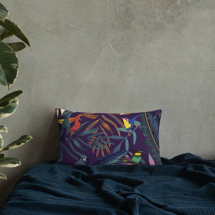 Coussin imprimé tropical coloré pour la vente par Cushion Covers Store