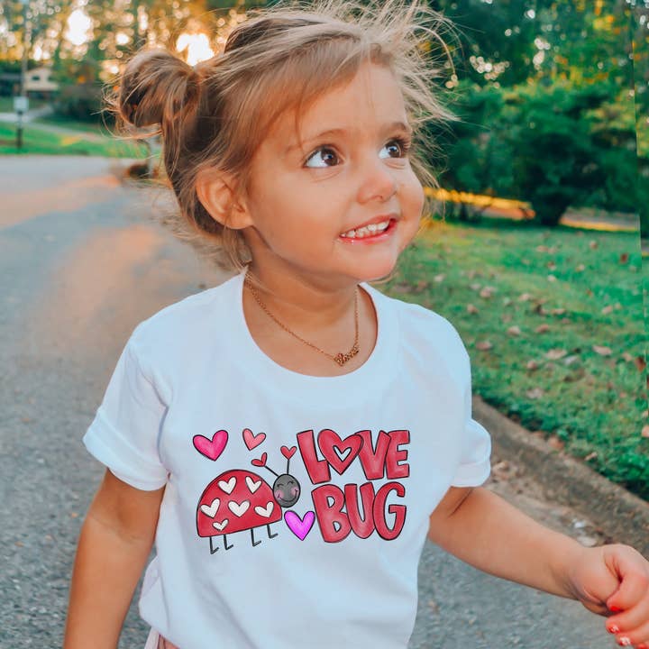 Love Bug Valentine Toddler Tee for wholesale by Painted Skies