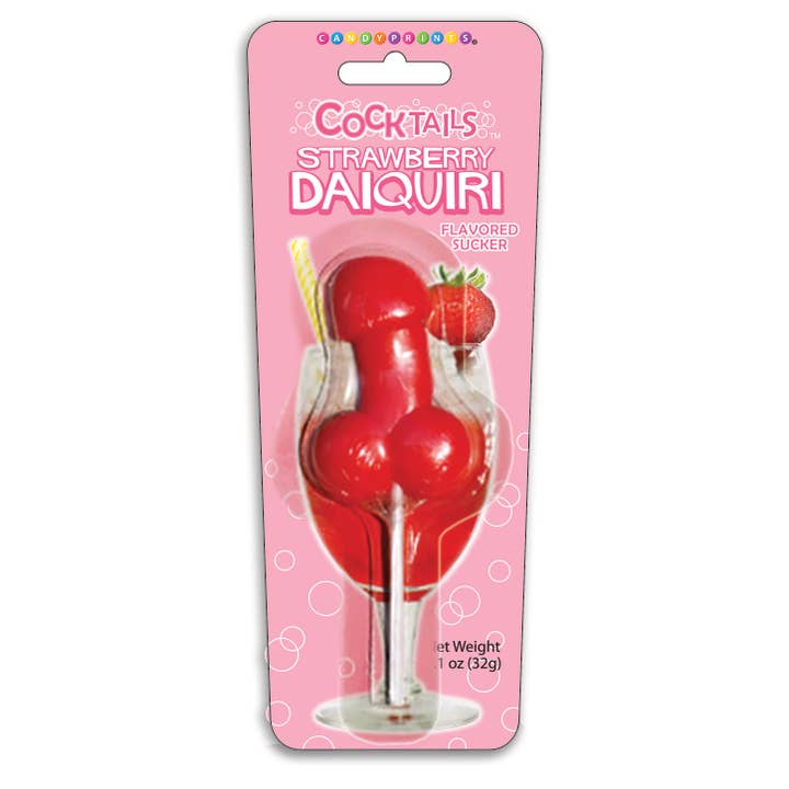 Little Genie Productions - Wholesale Lollipop - ***SALE***COCKtail Suckers- Penis Lolli Strawberry -Daiquiri