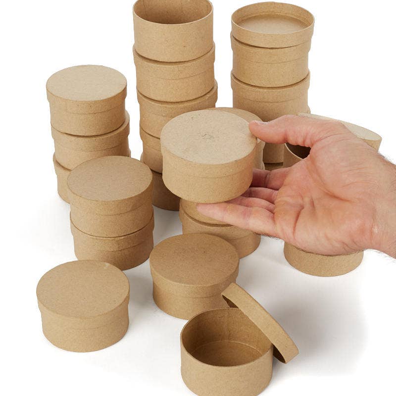 Factory Direct Craft - Wholesale Gift Box - Pre-Made Small Round Paper Mache Box - 1-1/2" H x 3" Dia.2