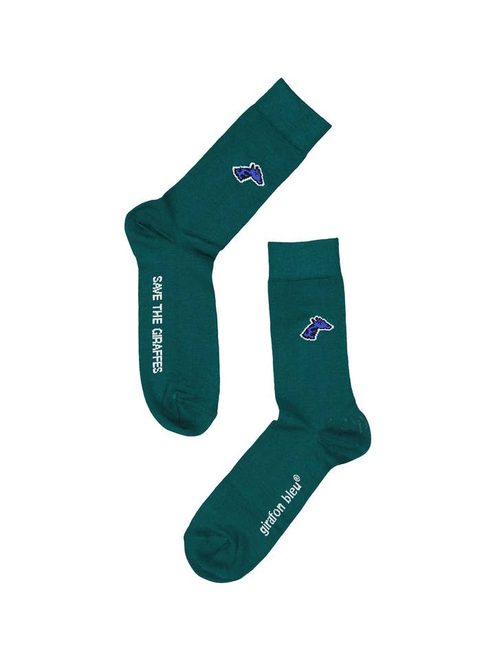 girafon bleu - Vendita all'ingrosso Calzini - Unisex - Calzini verde bottiglia taglia 39-451