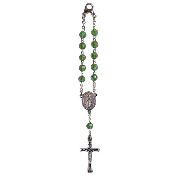Emerald Bead Car Rosary for wholesale by Abbey + CA Gift