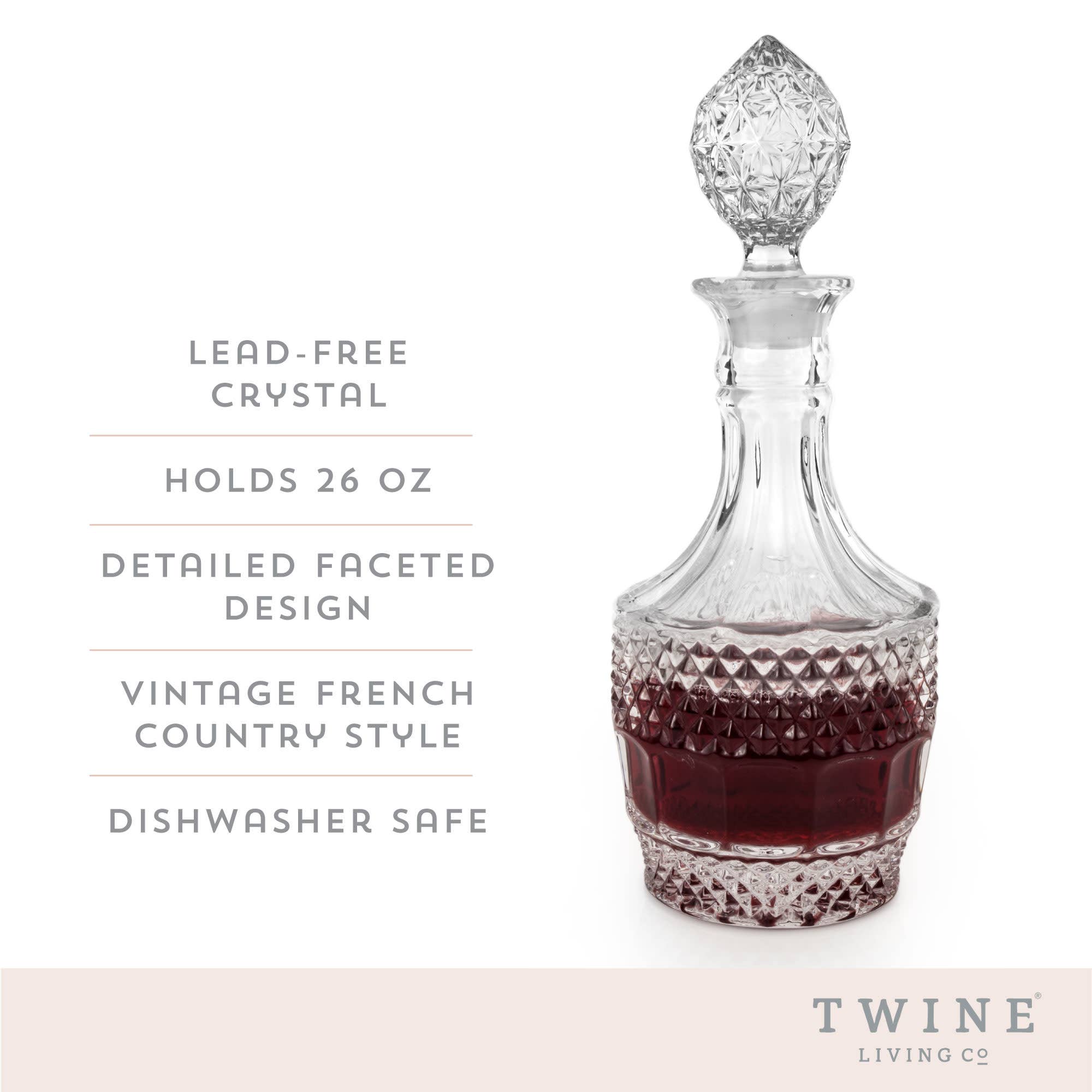 Twine - Vente Carafe - Carafe en cristal facetté de style vintage4