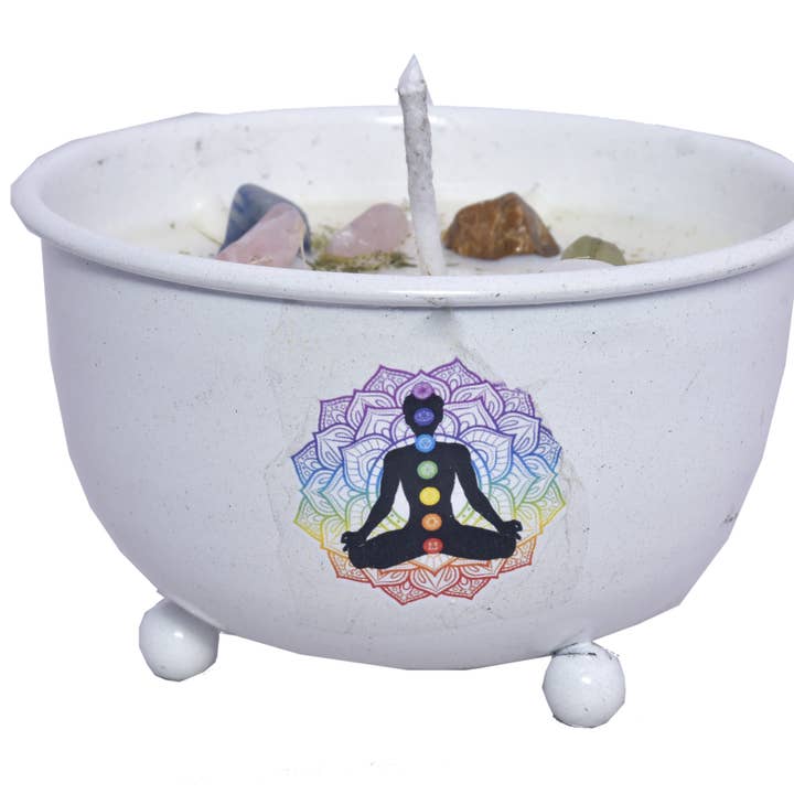 '7 Chakras' Smudge Candle (3 in.) for wholesale by Designs by Deekay Inc.