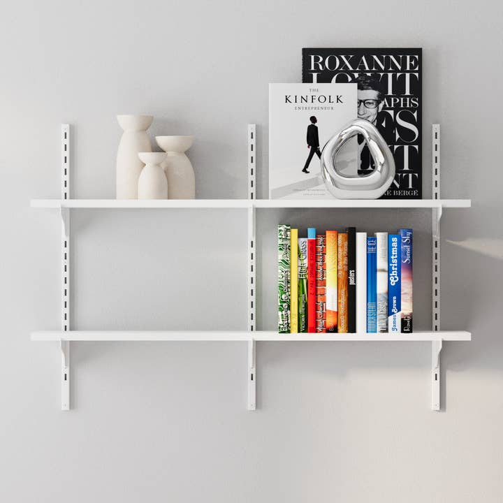 TURIN 36" Adjustable Shelves with 6" Deep Board - 2, 3 or 4 Tier - White for wholesale by Wallniture