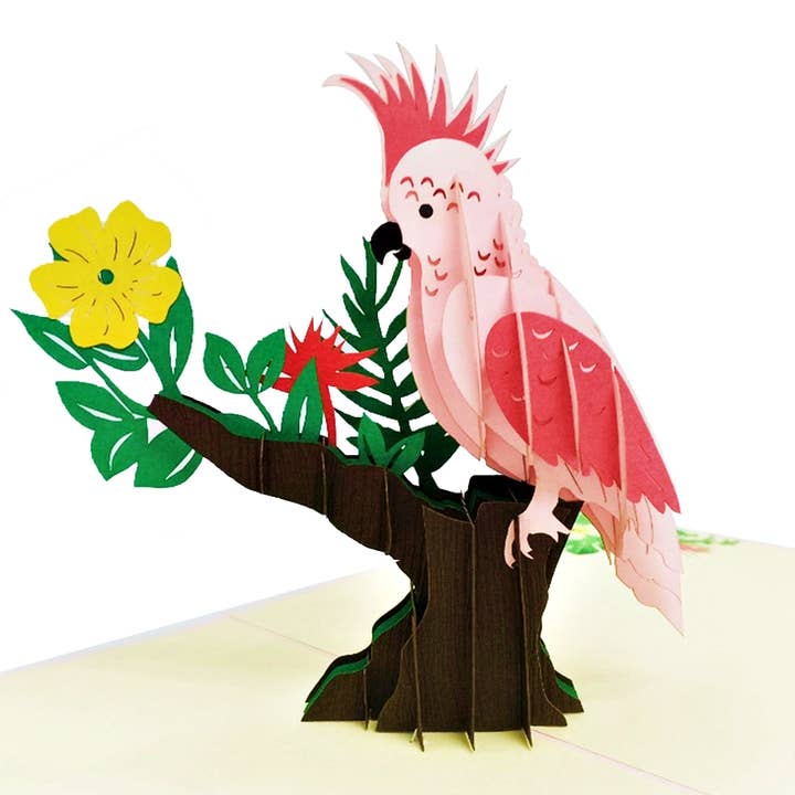 Wonder Paper Art - Vendita all'ingrosso Biglietti di inaugurazione della casa - Biglietto Pop Up Uccello Tropicale