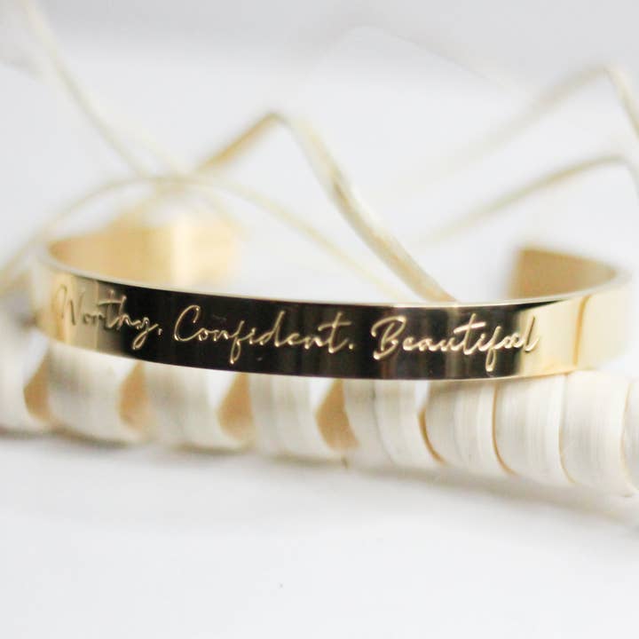 Worthy Confident Beautiful - CUFF for wholesale by Kareems Keeper
