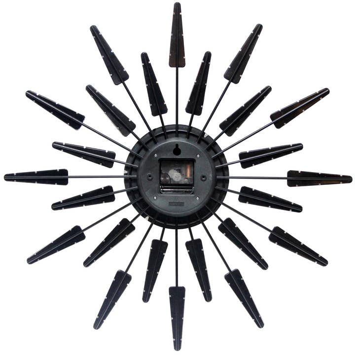 Infinity Instruments - Wholesale Wall Clock - Midcentury/Modern Starburst Walnut Wall Clock 23 Inch