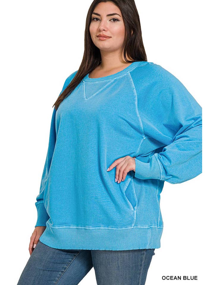 Vanilla Monkey - Wholesale Sweatshirt - Women's - Plus Pigment Dyed French Terry Pullover18