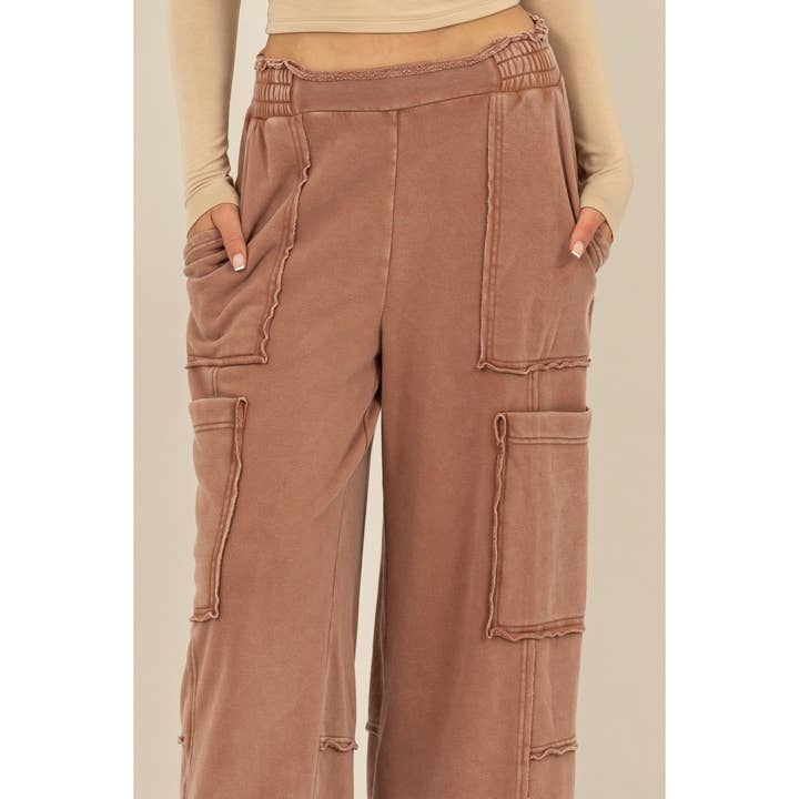 HYFVE - Wholesale Pants - Women's - DZ24E153-OVERSIZED UTILITY SWEATPANTS