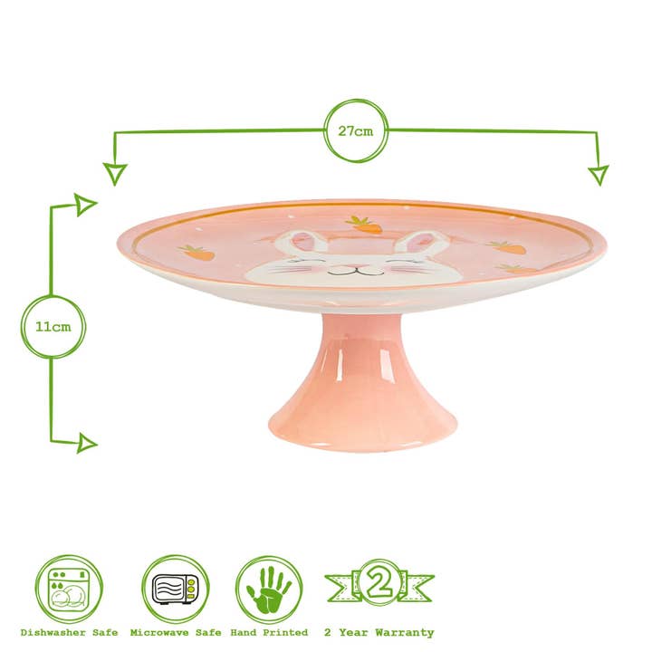 Rinkit Ltd - Wholesale Cake Stand - Nicola Spring Pink Bunny Cake Stand - 27cm - Pink4