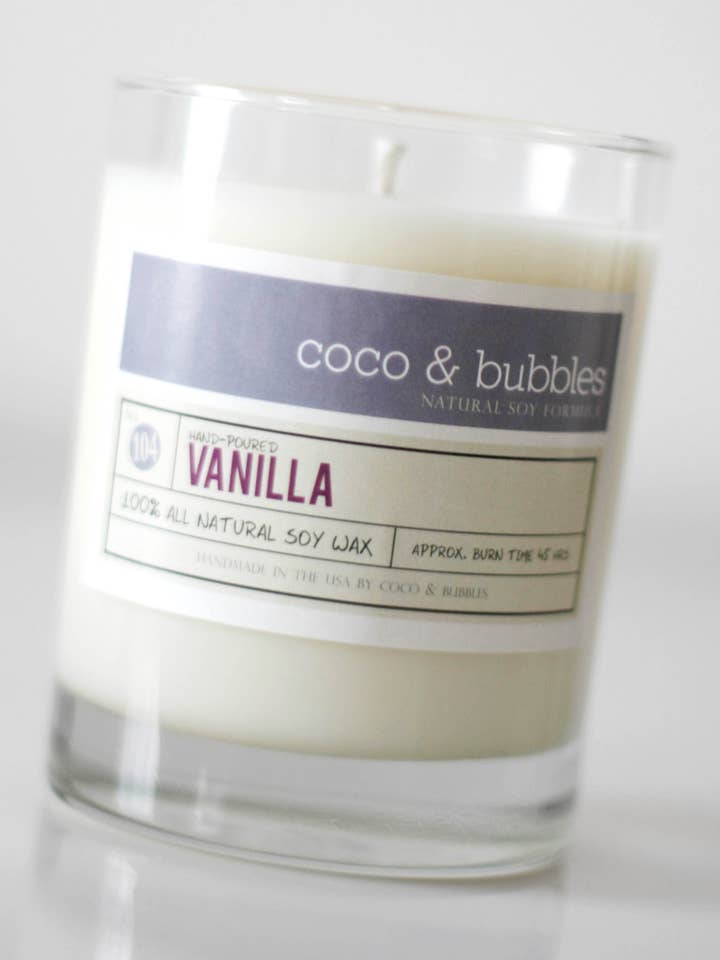 VANILLA//Vela de soja natural por atacado de Coco & Bubbles