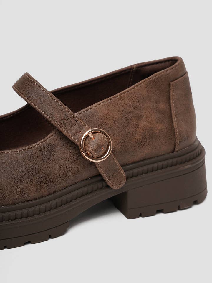 Paez - Wholesale Flats - Women's - PLATFORM GUM MARY JANE MICROFIBER NAPA ESPRESSO7