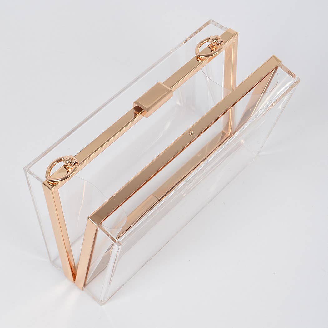 Duidelijk Pearl handvat transparante frame koppeling voor groothandel op Faire2