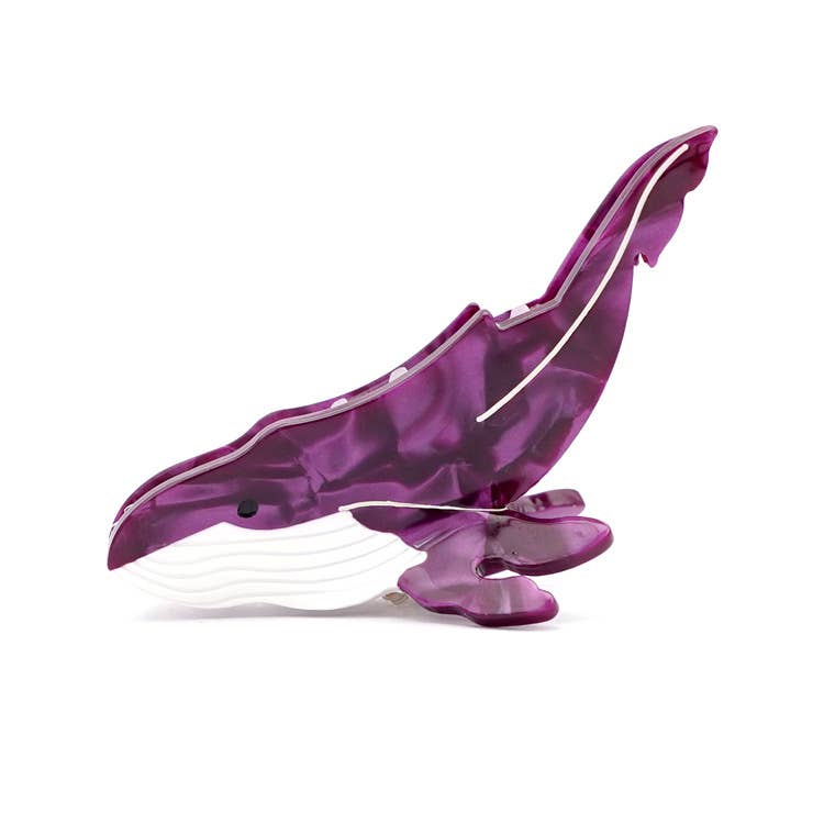 Tourtiwi - Vente Pince à cheveux – femme - Pince à cheveux en forme de pince de baleine, pince à cheveux en acétate représentant la vie marine6