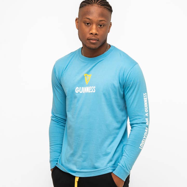 Guinness Summer Collection Lovely Day Longsleeve Tee - Blue for wholesale by James Trading Group INC