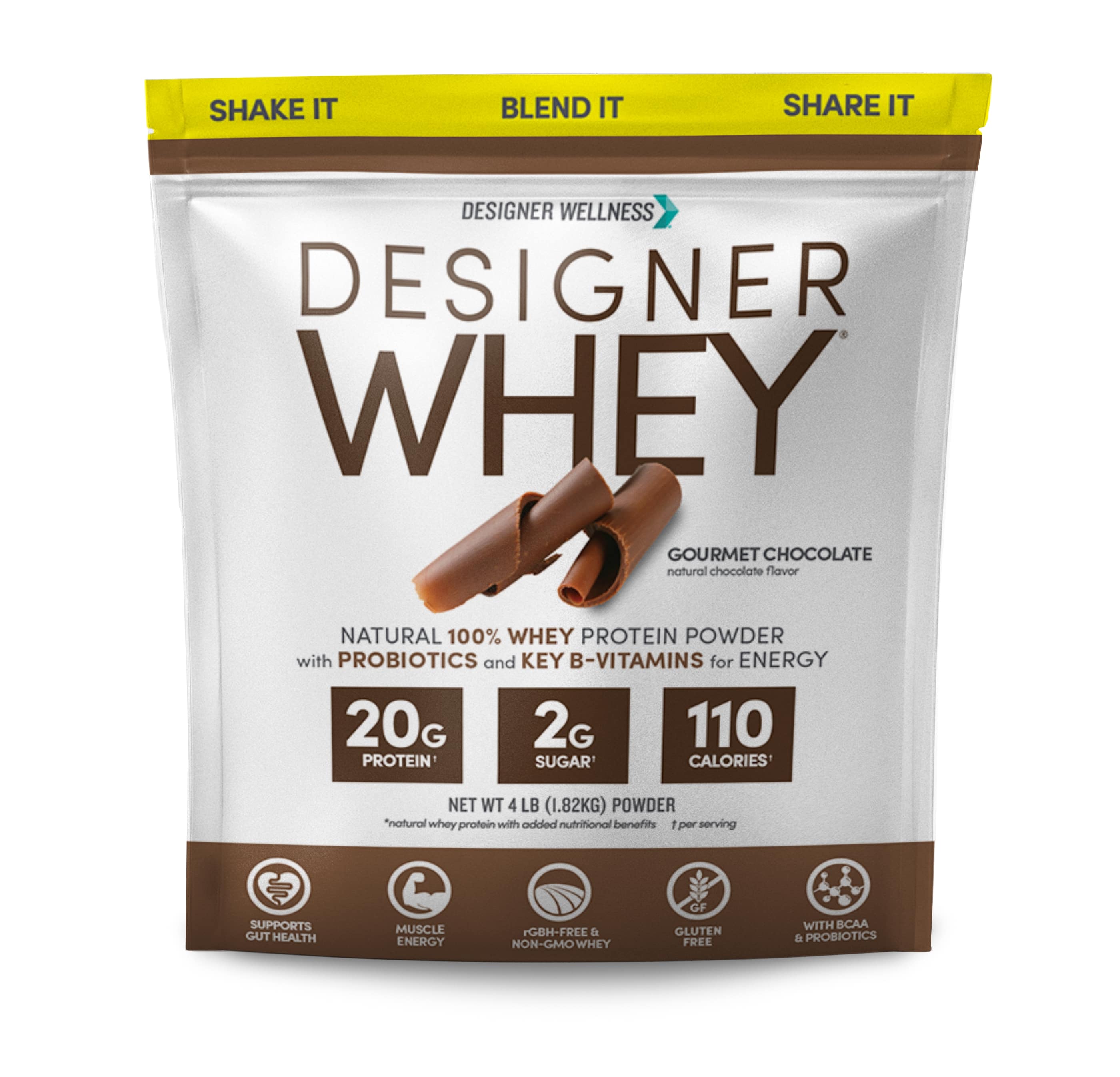 Designer Wellness - Vendita all'ingrosso Proteine/superfood in polvere - Sacco da 4 libbre di Designer Whey al cioccolato: 100% proteine del siero di latte in polvere | Designer Protein®0