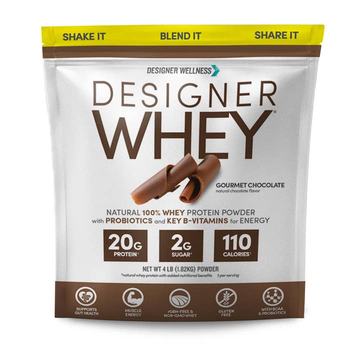 Designer Wellness - Vendita all'ingrosso Proteine/superfood in polvere - Sacco da 4 libbre di Designer Whey al cioccolato: 100% proteine del siero di latte in polvere | Designer Protein®