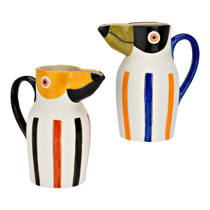 Vase Perroquet en faïence, 2 pièces, multicolore (L/H/P) 19x20x11cm pour la vente par Wurm