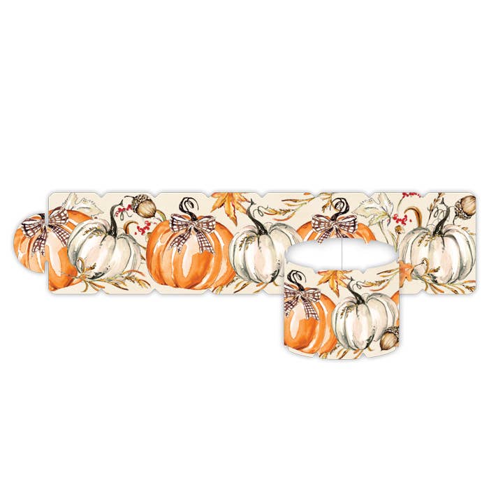Fall Pumpkins Orange and White Napkin Ring for wholesale by RosanneBeck Collections