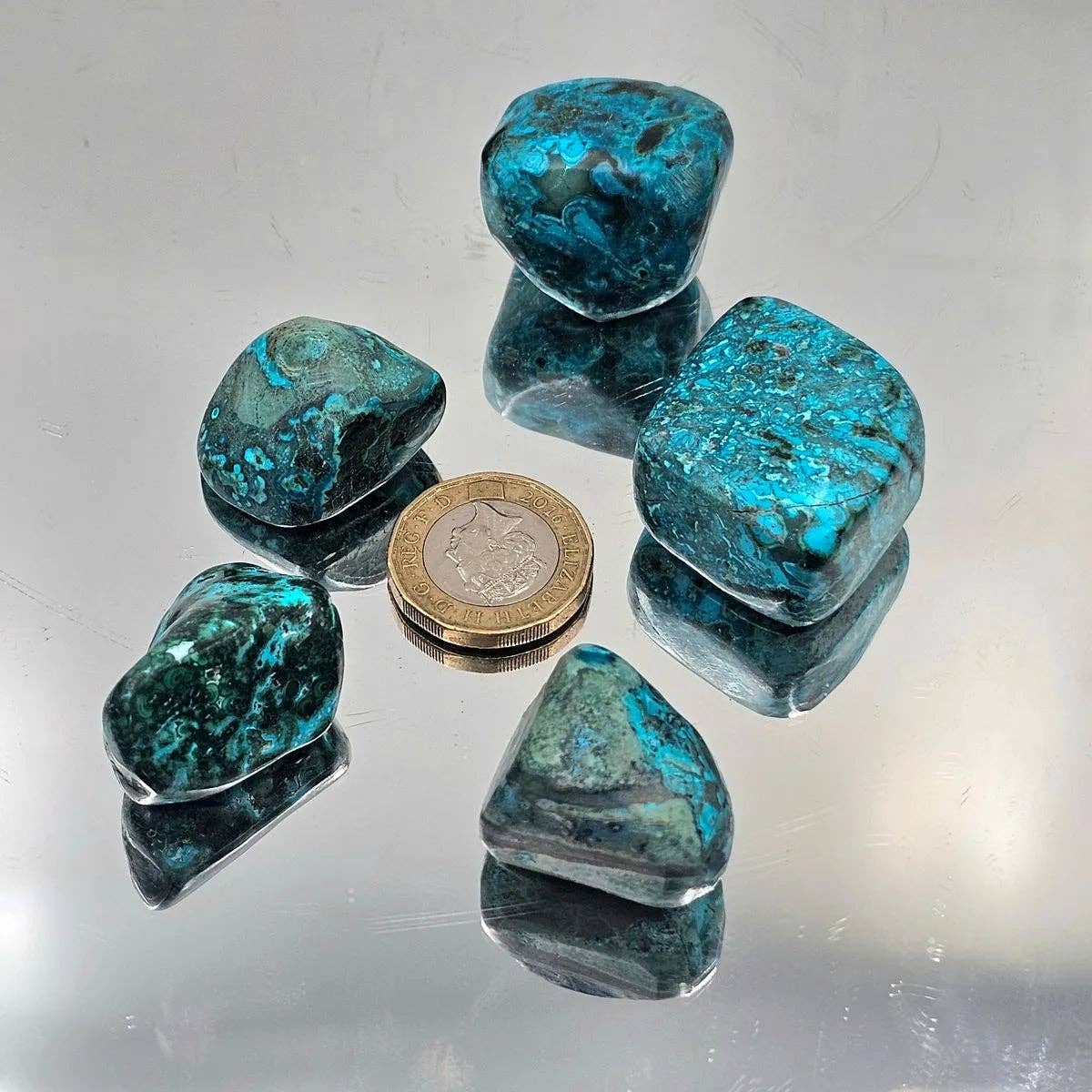 Distinction Crystals - Wholesale Spiritual Stone/Crystal - Chrysocolla Azurite Malachite Crystal Tumblestones 100g Batch1