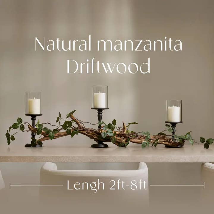 Branch & Wick Company - Wholesale Decorative tabletop object - Artificial Ivy Garland Farmhouse Table Decor & Black Holders8