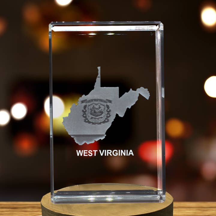AB Crystal Collection - Wholesale Decorative Figurine - West Virginia 3D Engraved Crystal 3D Engraved Crystal3