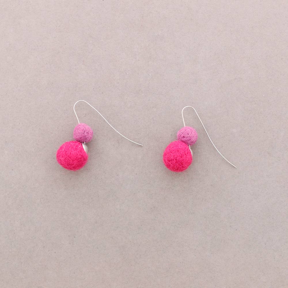 Sonata - Wholesale Snap Jewelry - Wool Ball Earrings0