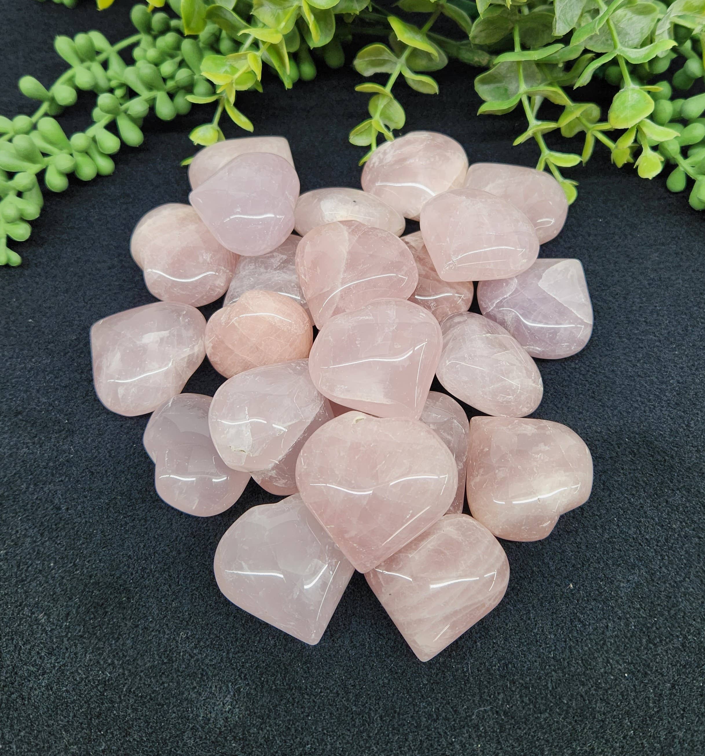 Meraki Gemstones - Wholesale Spiritual Stone/Crystal - Rose Quartz Hearts - 0.5kg/1.1lbs. (40x40x20mm or 4cm)3